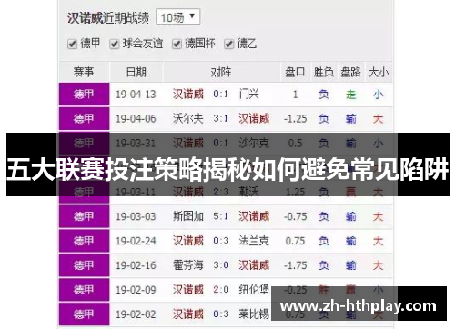 五大联赛投注策略揭秘如何避免常见陷阱 五大联赛投注策略揭秘如何避免常见陷阱